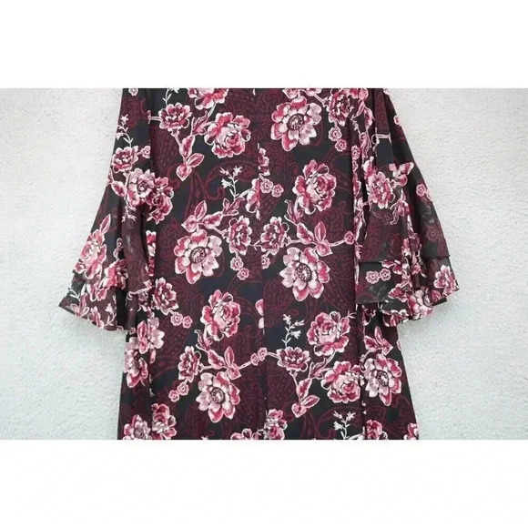 Sandra Darren Tiered Bell Sleeves Floral Dress-Size XL - Picture 8 of 8